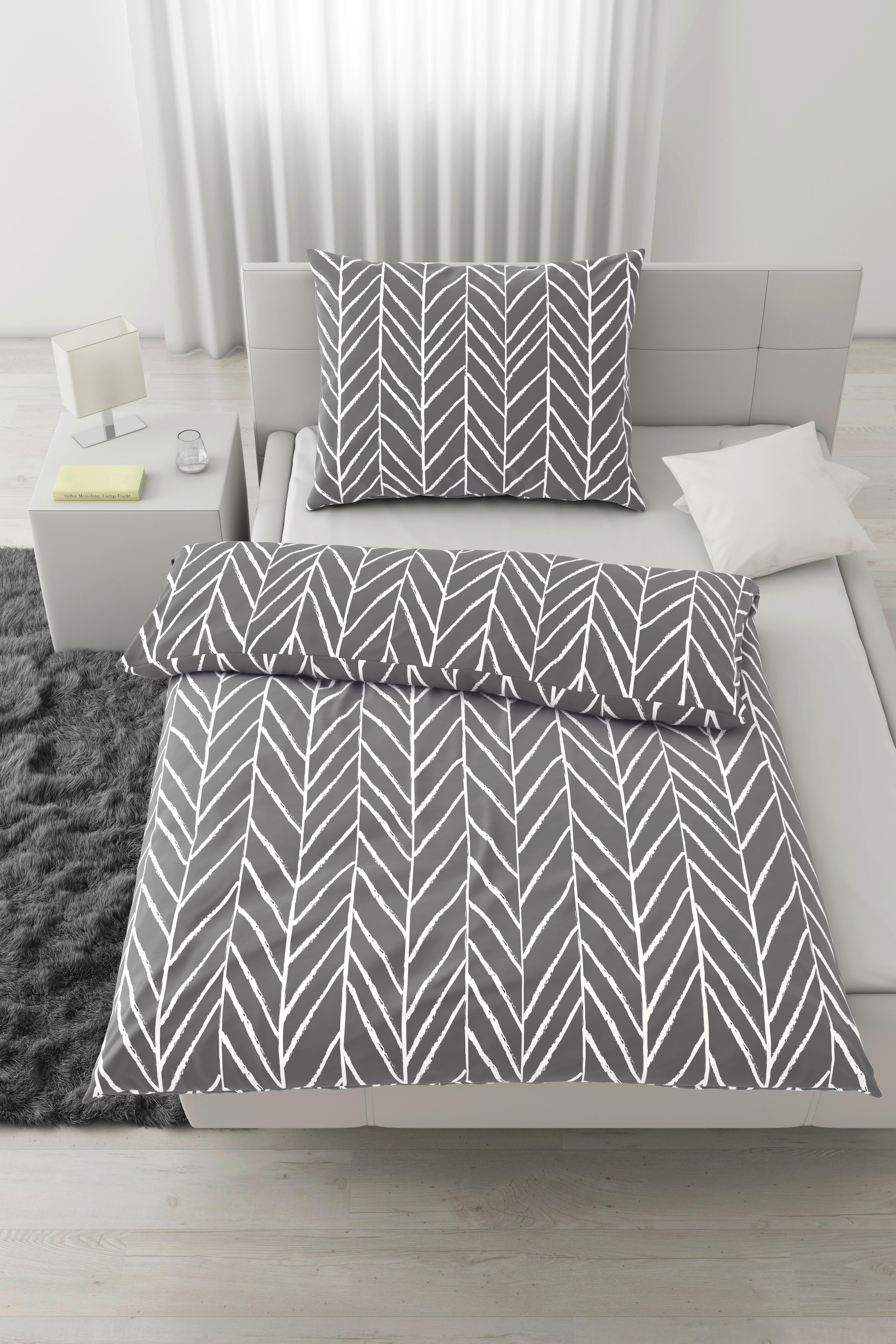 POVLEČENÍ Marble, 140/200cm, šedá - šedá, Konvenční, textil (140/200cm) - Modern Living