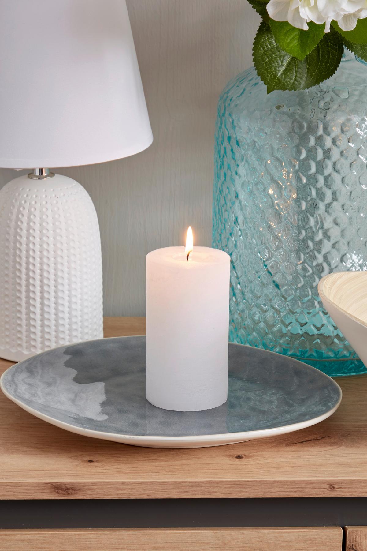 Stumpenkerze Saphira Weiß D/H: 6,8/12 cm - Basics (6,8/12cm) - Ondega