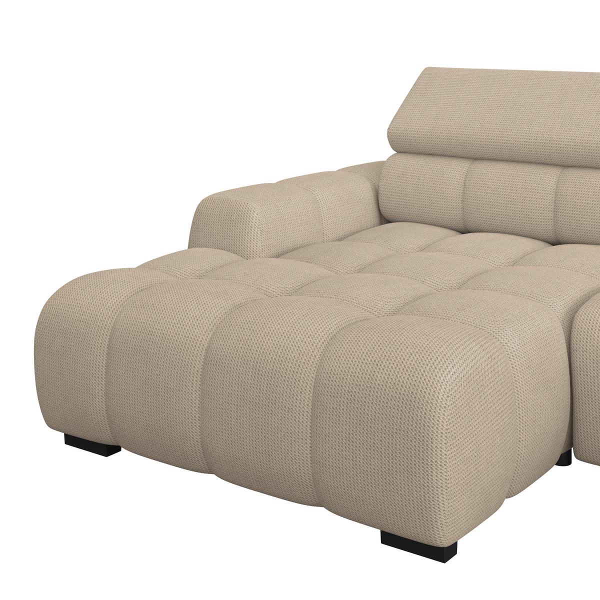 Ecksofa Fargo S Braun, B: 168cm - Beige/Schwarz, Trend, Textil (168/285cm)