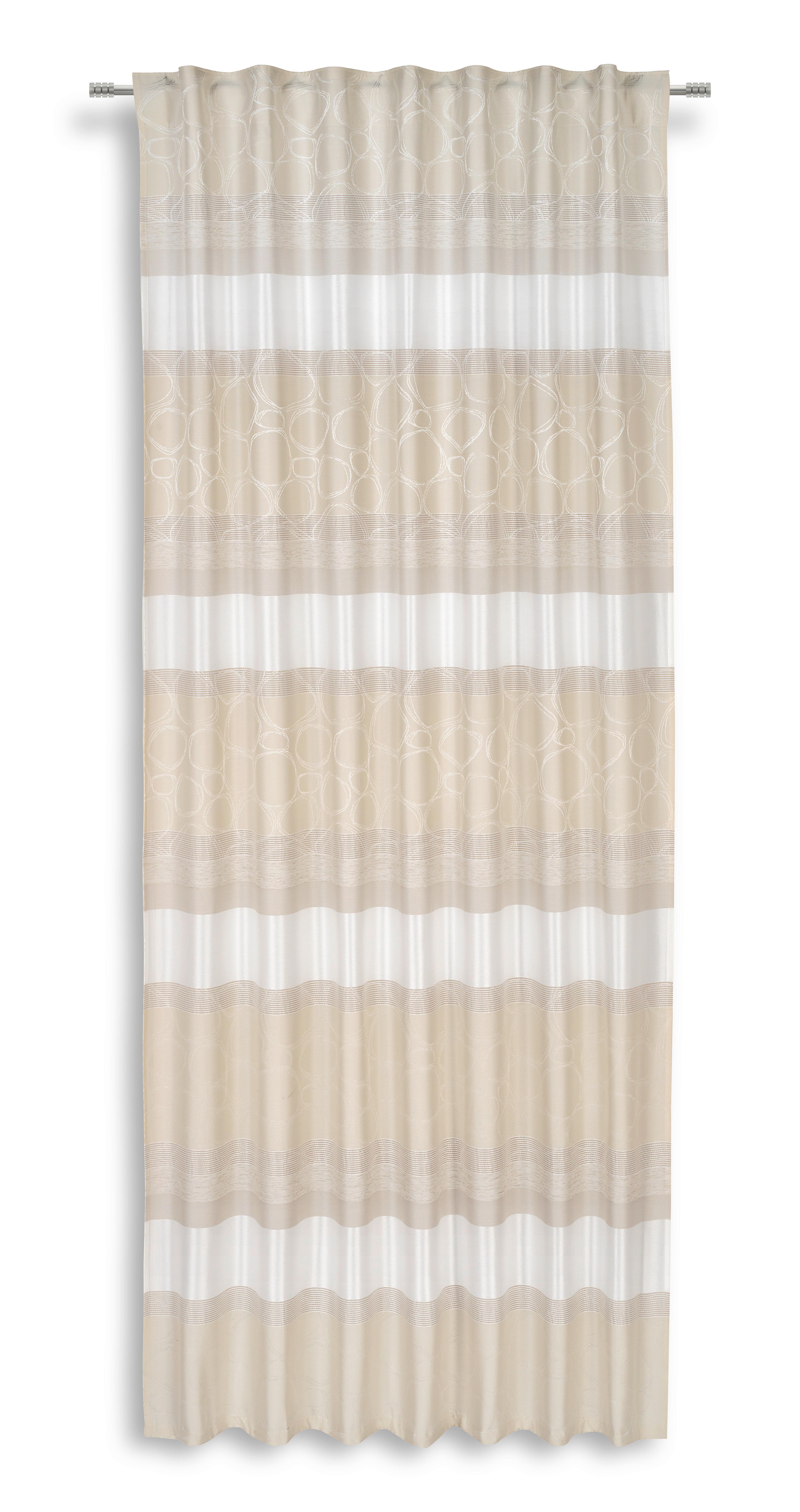 Vorhang mit Schlaufen und Band Sabrina 140x245 cm Cremefarben - Creme, MODERN, Textil (140/245cm) - Luca Bessoni