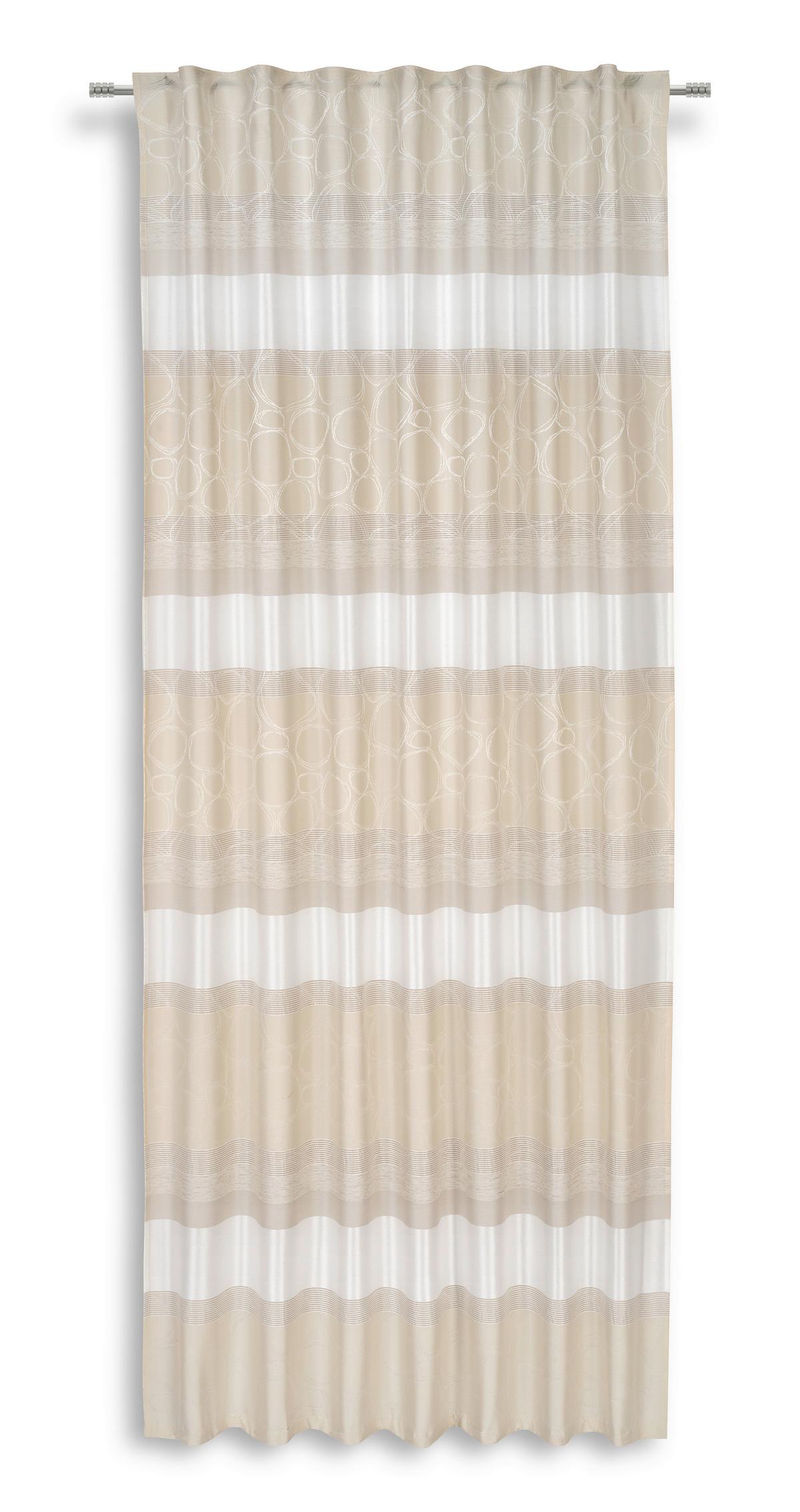 Vorhang mit Schlaufen und Band Sabrina 140x245 cm Cremefarben - Creme, MODERN, Textil (140/245cm) - Luca Bessoni