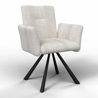 Stolička JADE béžová otočná - čierna/béžová, Modern, kov/drevo (64/87/63cm) - Bessagi Home