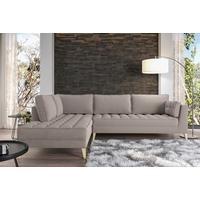 Ecksofa Doti - Taupe/Naturfarben, Design, Textil (204/310cm) - MID.YOU