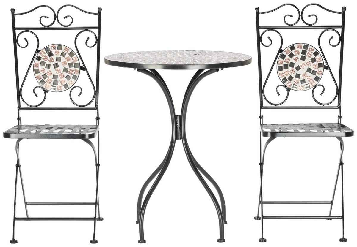 SADA NA BALKON NOAH - černá/vícebarevná, Basics, kov/kámen (60/72/60cm) - Modern Living