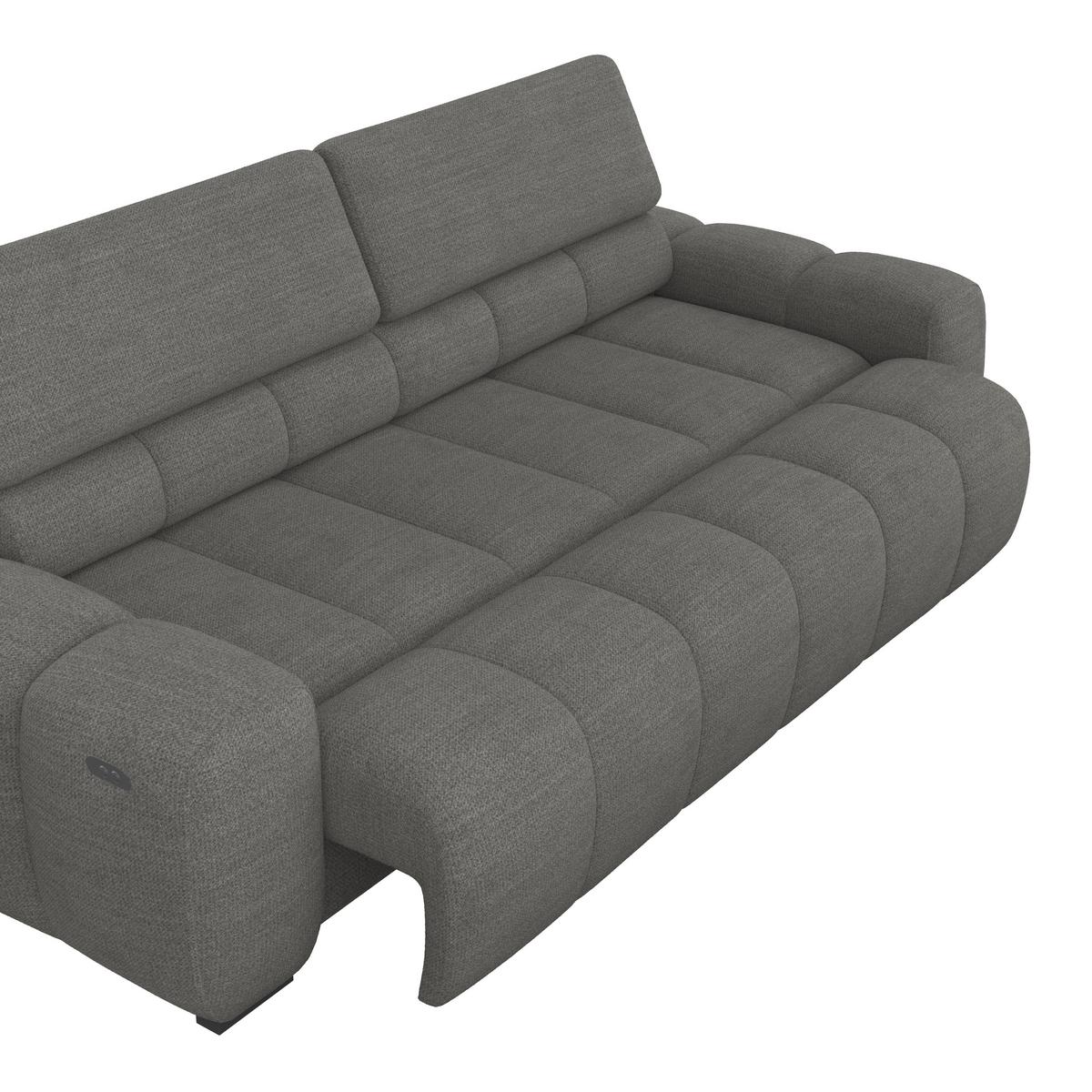 Bigsofa Bull Webstoff anthrazit, B: 248 cm - Anthrazit/Schwarz, Design, Textil (248/77-97/108cm) - Luca Bessoni