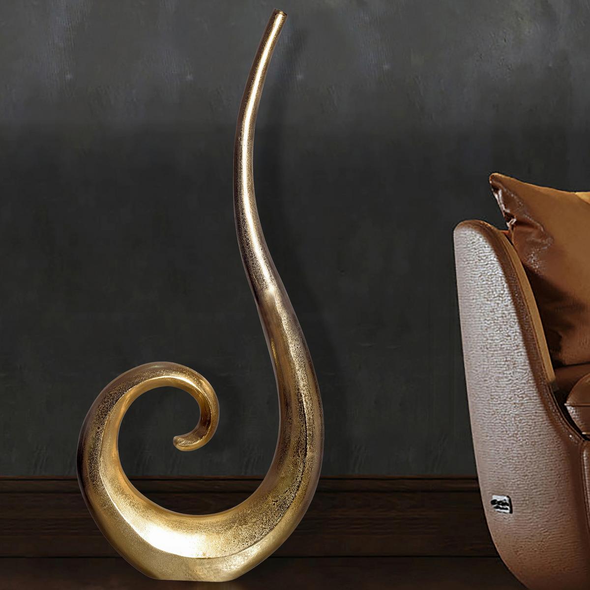 Dekovase Spirale Goldfarben B: 48 cm - Goldfarben, Design, Metall (48/100/10cm) - Livetastic