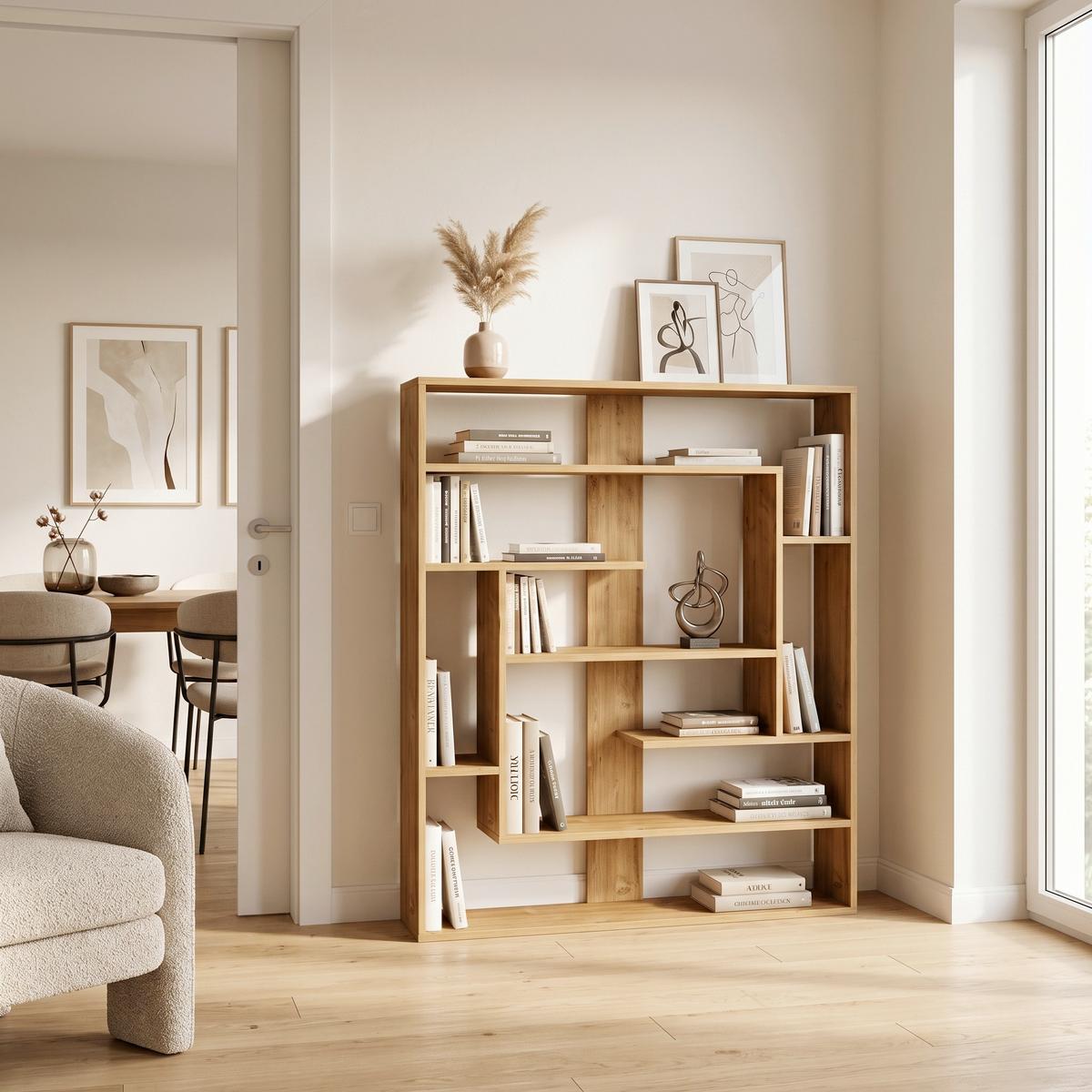REGAL POSEIDON STANDREGAL - Eichefarben, Design, Holzwerkstoff (114/132/22cm) - Livetastic