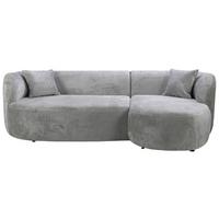 Ecksofa Flick Hellgrau/schwarz, 264 Cm - Hellgrau/Schwarz, Design, Textil (264/143cm) - MID.YOU