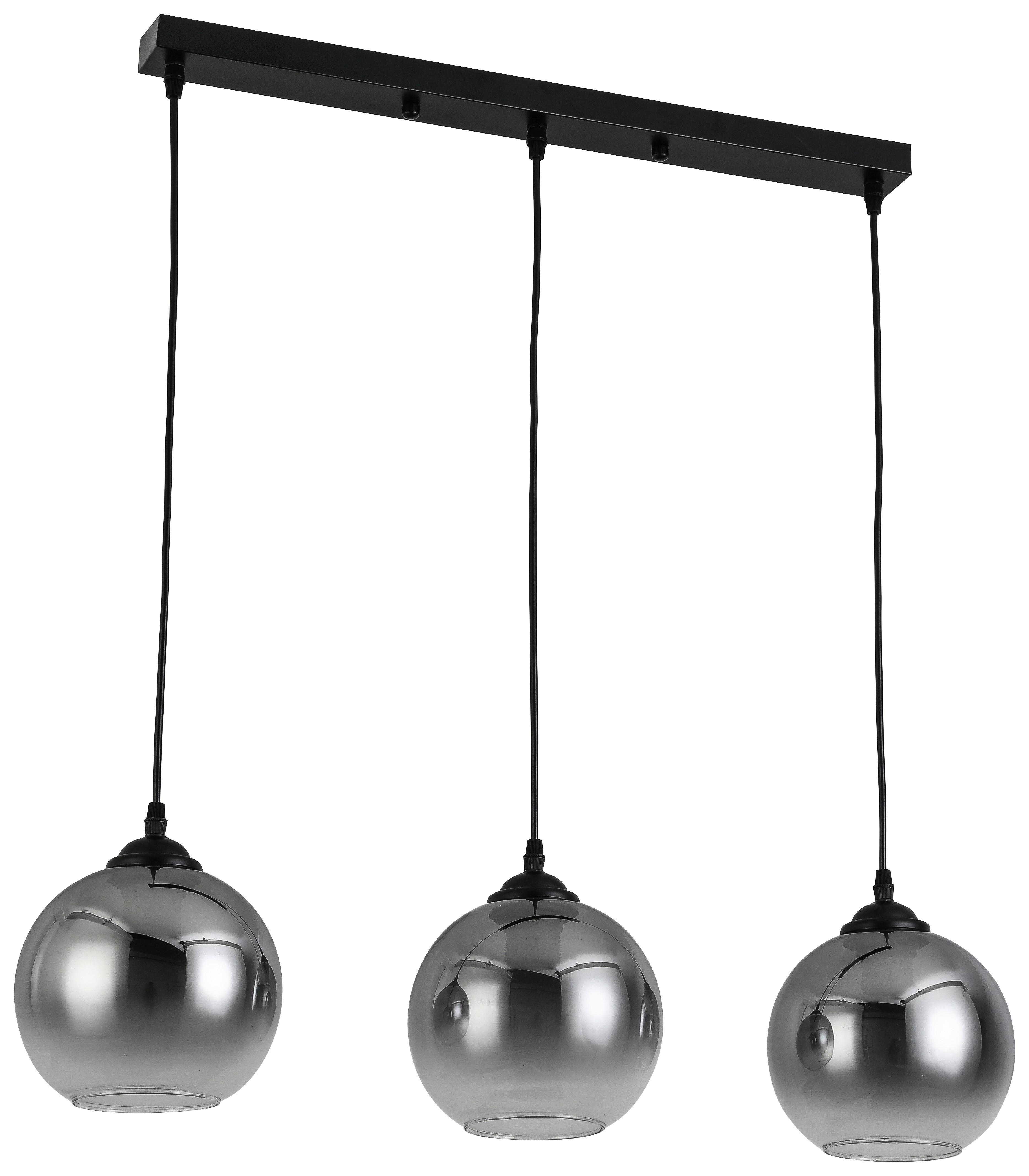 Závěsné svítidlo Giova, bez 3x E27 max. 40W - černá/barvy chromu, Moderní, kov/sklo (78/18/120cm) - Premium Living