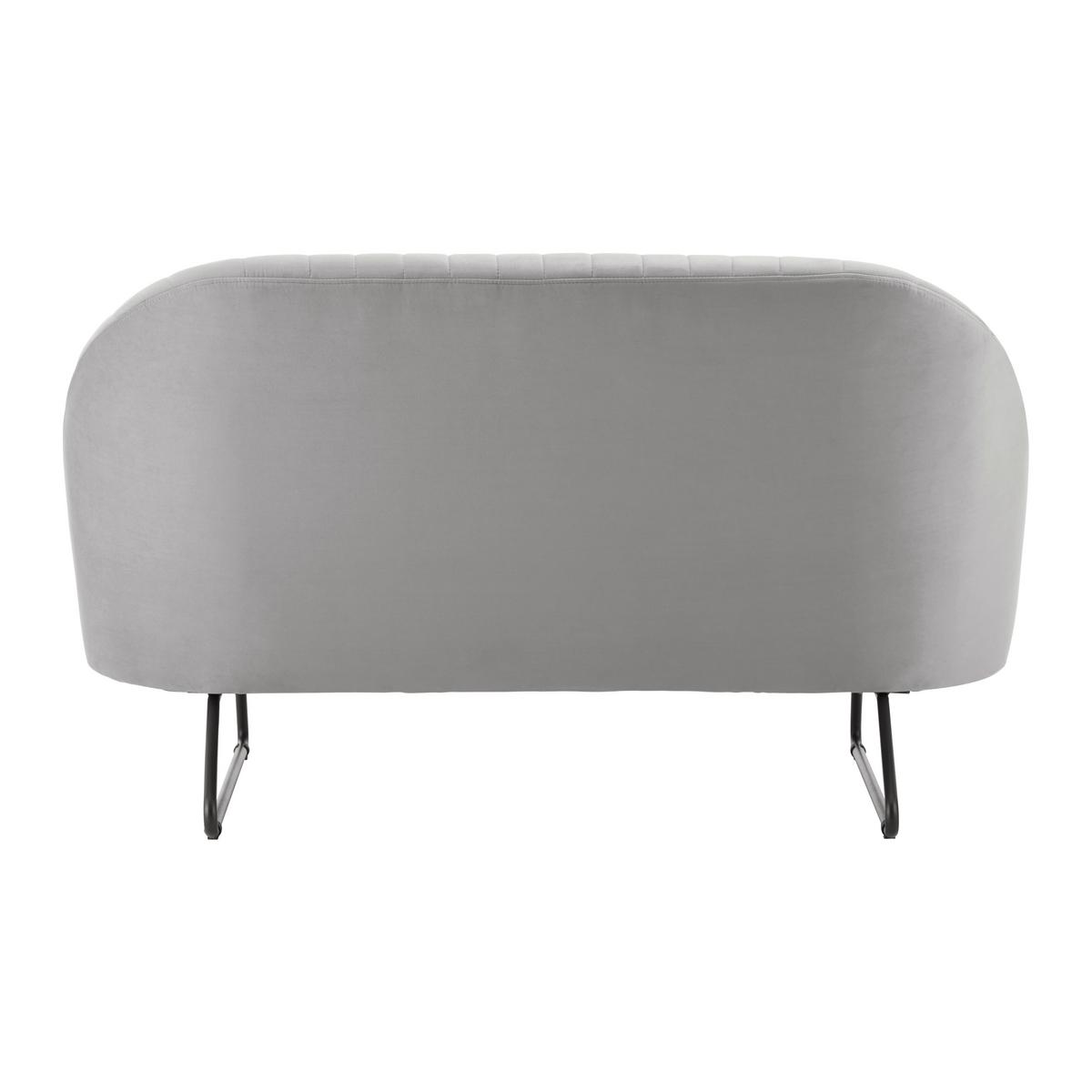 Dvoumístná pohovka LUIGI, světle šedý zamat - černá/světle šedá, Moderní, kov/dřevo (146/85/82cm) - Bessagi Home