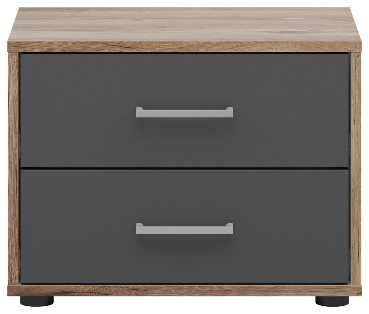 Nachtkästchen Smart 2 Flagstaff Eiche H: 38 Cm - Eichefarben/Anthrazit, Basics, Holzwerkstoff (50/38/35cm)