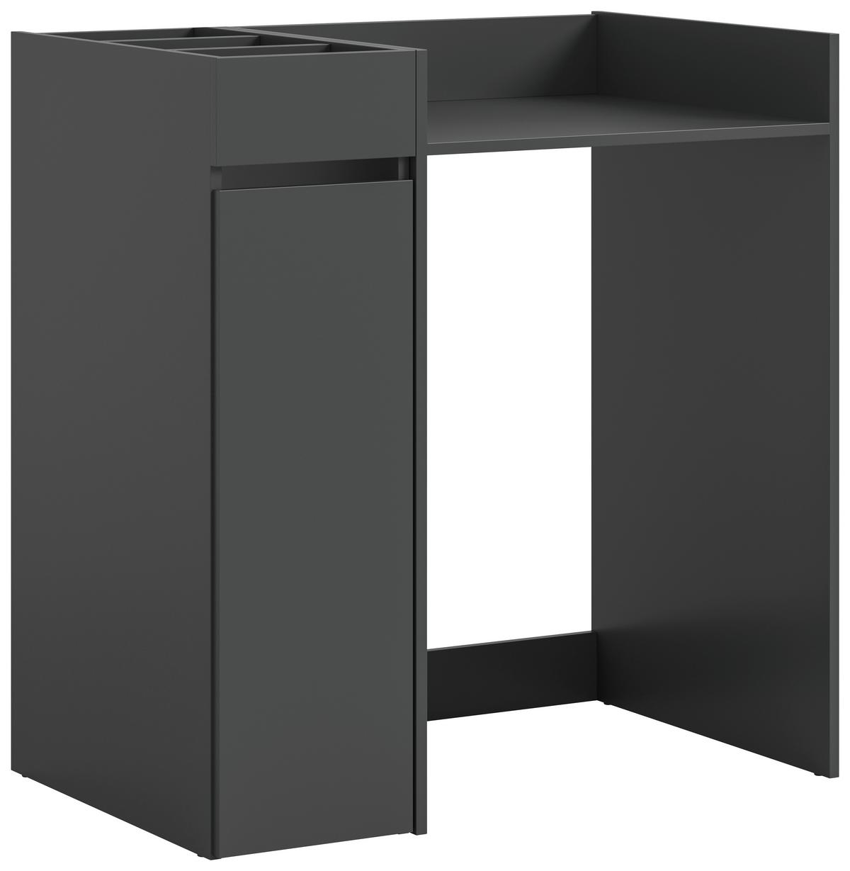 Waschmaschinenschrank Free Anthrazit B: 95cm - Anthrazit/Weiß, Basics, Holzwerkstoff (95/101/60cm) - MID.YOU