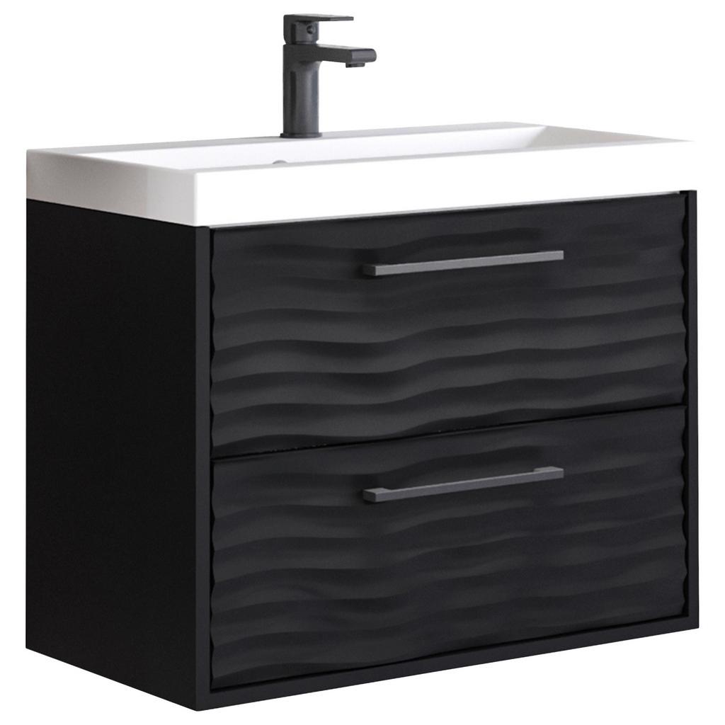 Waschbeckenunterschrank B: 60 cm, schwarz matt