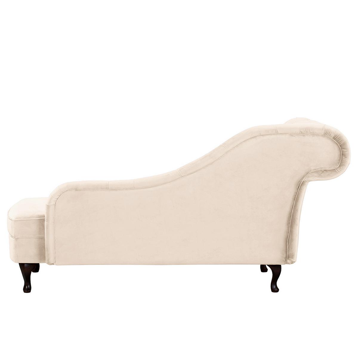 Récamiere Pako Creme B: 185cm - Creme/Braun, Design, Textil (185/93/75cm) - Livetastic