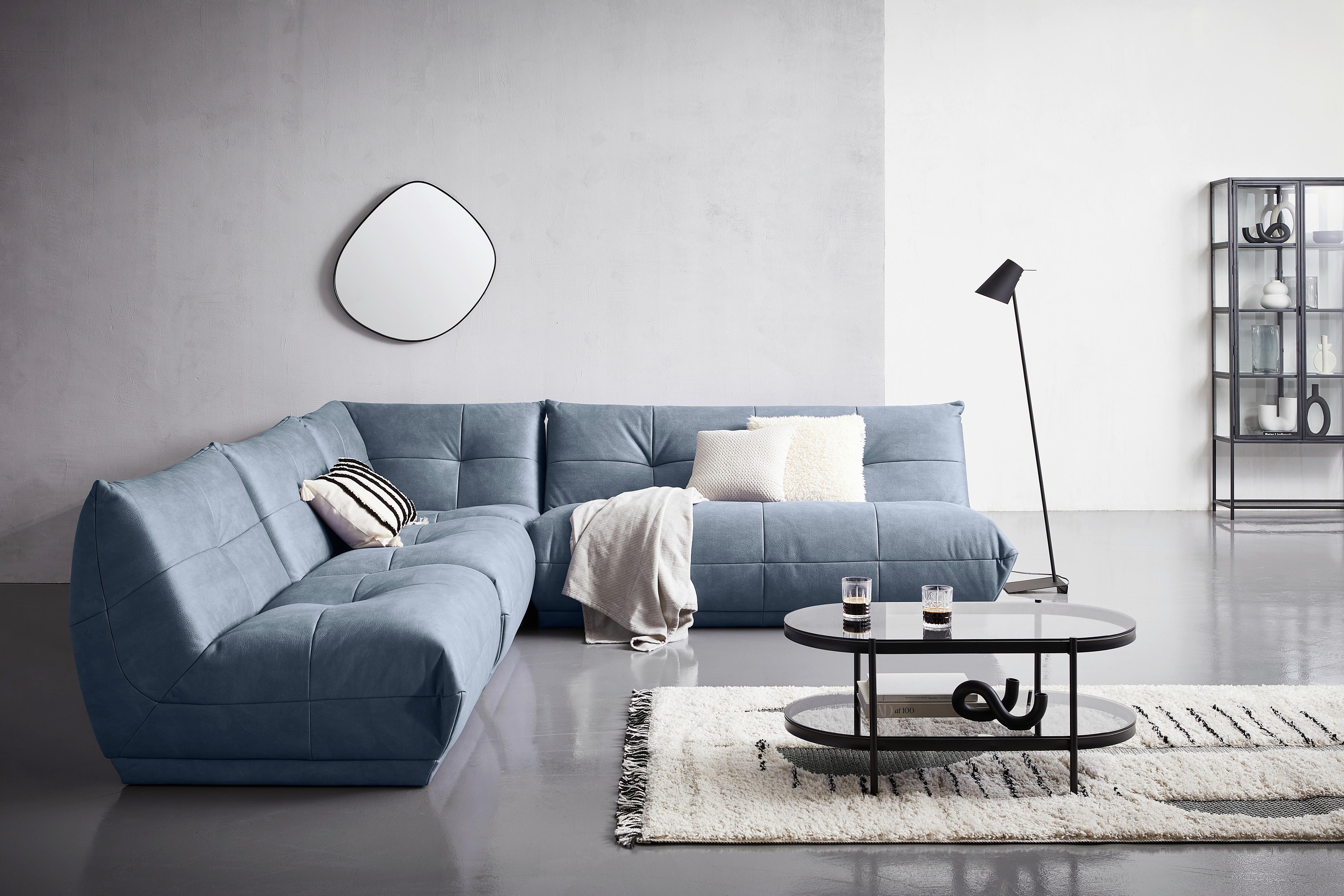 Modul Sofa Giselle 2er Sofa B: 105 Cm Blaugrau - Blaugrau, Trend, Textil (105/80/112cm) - Livetastic