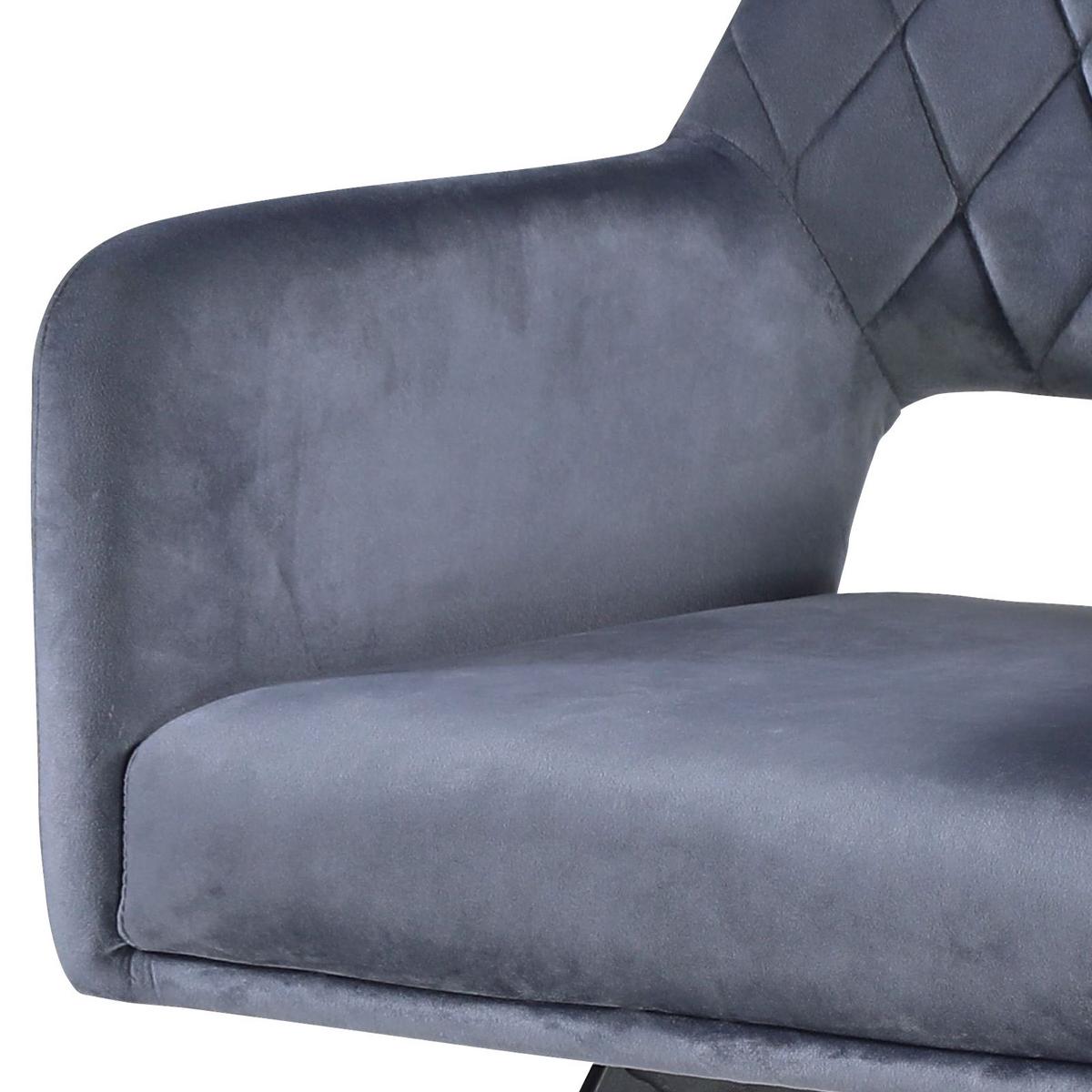 Vierfußstuhl Vicky Grau Gepolstert, Samt - Schwarz/Grau, MODERN, Textil/Metall (57/86/61cm)