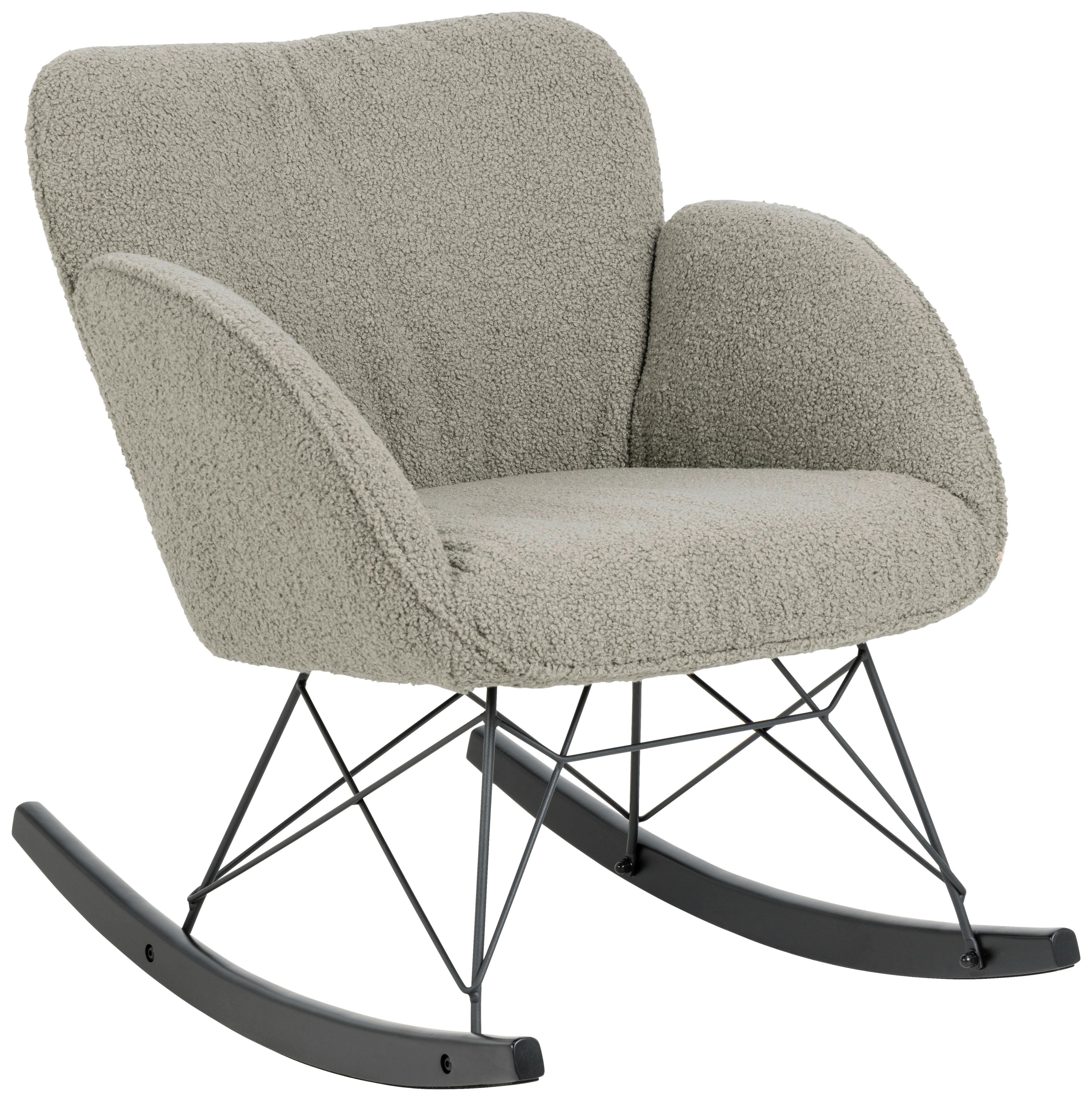 Schaukelstuhl Kelsey - Schwarz/Braun, Design, Textil (67,5/80/90cm) - Livetastic