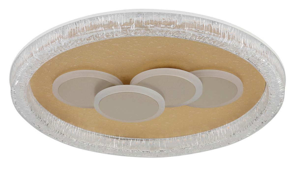 LED-Deckenleuchte 3000k, 40w - Klar/Goldfarben, Design, Kunststoff/Metall (49,5/7cm) - Globo