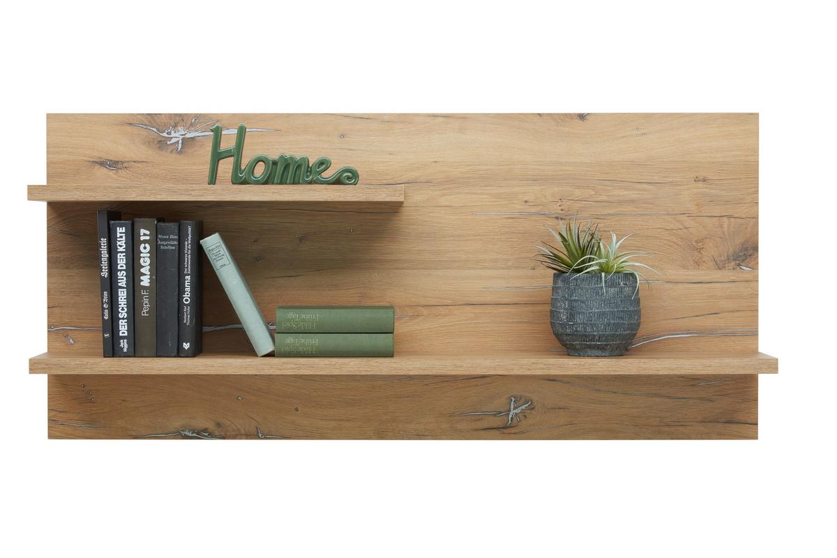 Wohnkombination 5-Tlg. Auris, Weiß/Eiche Dekor - Eichefarben/Weiß, MODERN, Glas/Holzwerkstoff (326,4/204,2/49,6cm) - Luca Bessoni