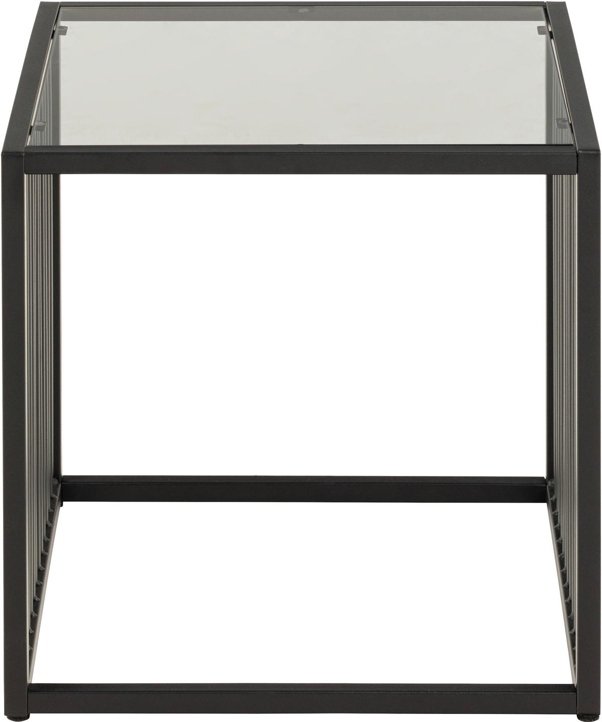 Beistelltisch Strington - Schwarz, Design, Glas/Metall (40/40/40cm) - MID.YOU