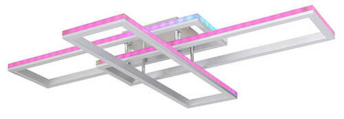 LED-Deckenleuchte 67209-60d - Silberfarben/Opal, Design, Kunststoff/Metall (100/69,5/13,5cm) - Globo