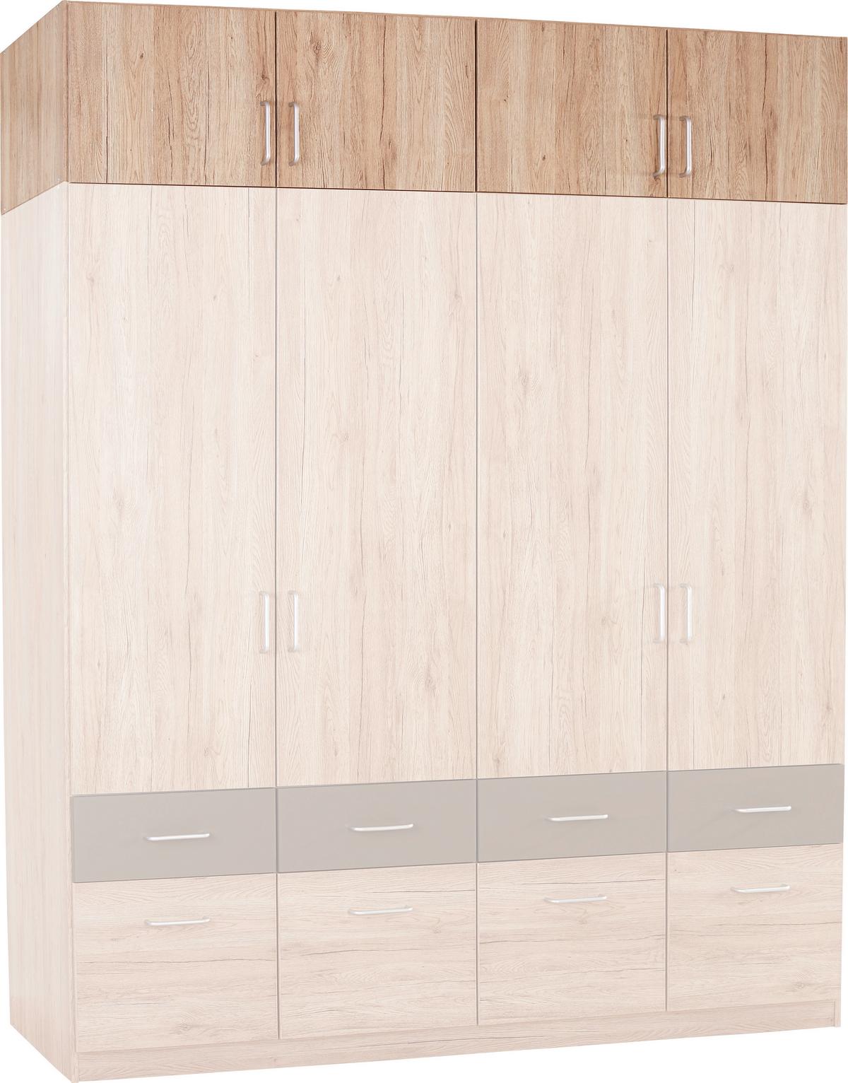 NÁSTAVEC NA SKŘÍŇ AALEN-EXTRA - barvy dubu/barvy hliníku, Konvenční, kompozitní dřevo/plast (181/39/54cm)