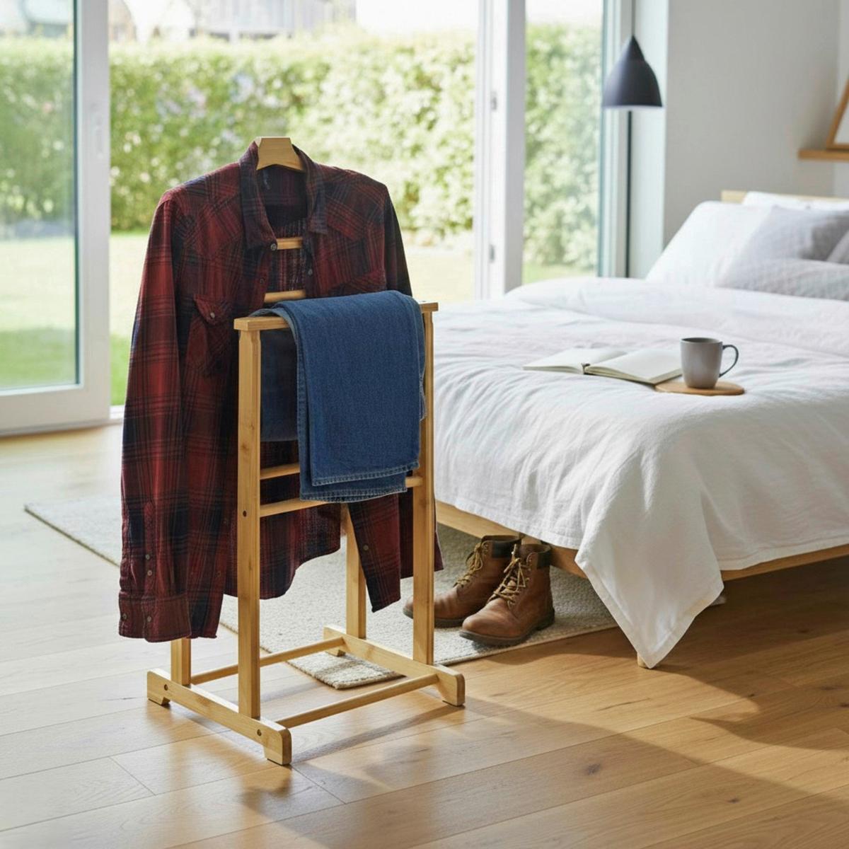 Herrendiener Oslo Bambus B: 48 cm - Naturfarben, Trend, Holz (48/97/36cm)