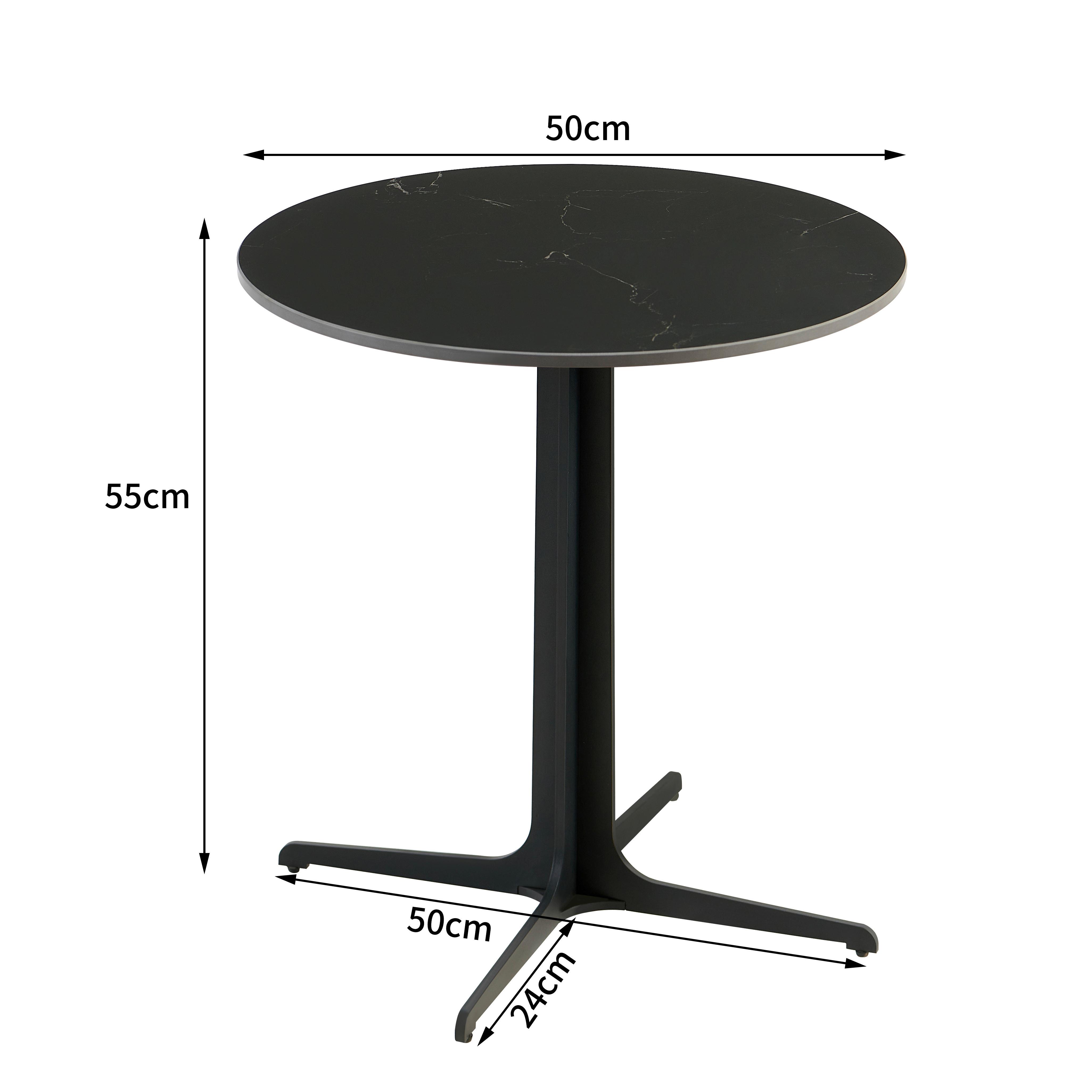 Couchtisch Black Pearl 1 - Schwarz, MODERN, Keramik/Metall (50/55/50cm)