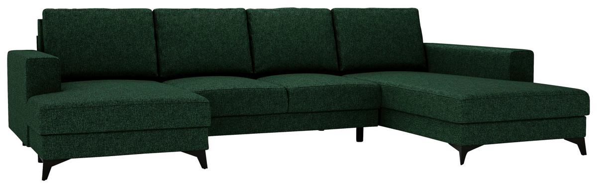 Harvey Grün U: 156x339x190 Cm - Schwarz/Grün, Design, Textil (156/339/190cm) - Livetastic