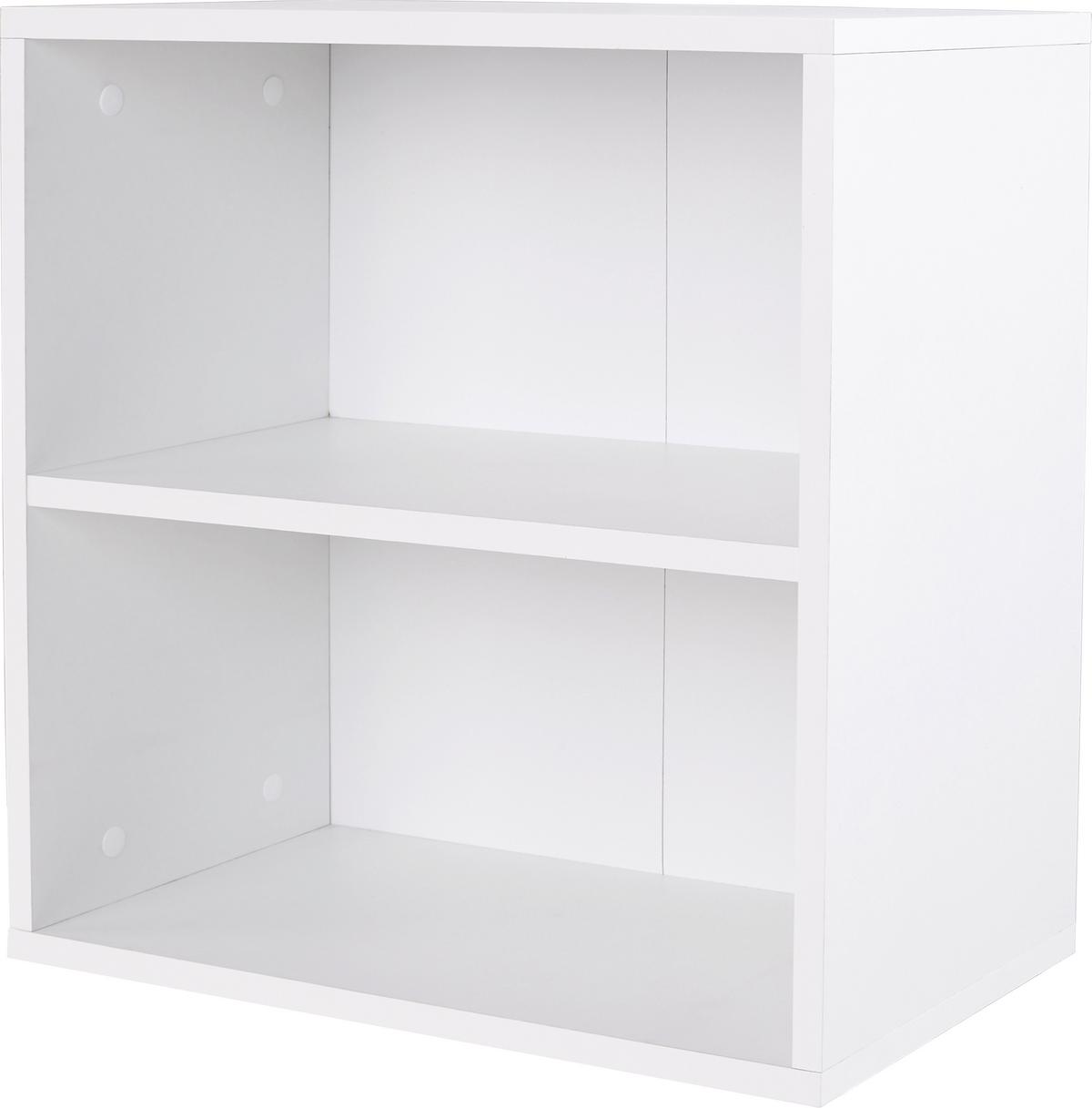 NÁSTENNÝ REGÁL ELKE ELR01 - biela, Modern, kompozitné drevo (50/50/26cm)