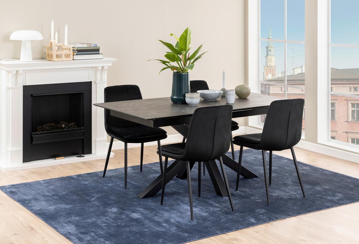 Esstisch Heaven - Dunkelgrau/Schwarz, MODERN, Keramik/Metall (168/90/76cm) - MID.YOU