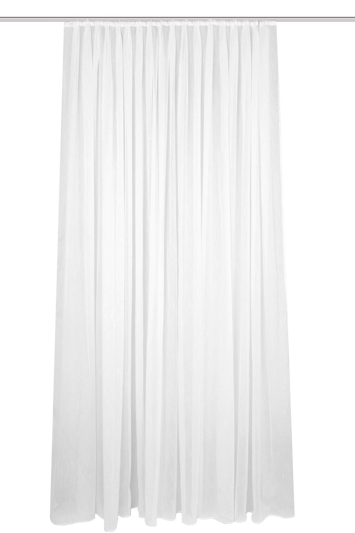 KUSOVÁ ZÁCLONA ALEV - biela, Basics, textil (300/120cm) - Schmidt W. Gmbh