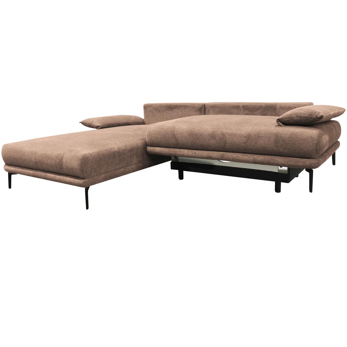 Ecksofa Mit Bettkasten Lagacy 192x260 Cm Webstoff Beige - Beige/Schwarz, Design, Textil (192/260cm) - MID.YOU