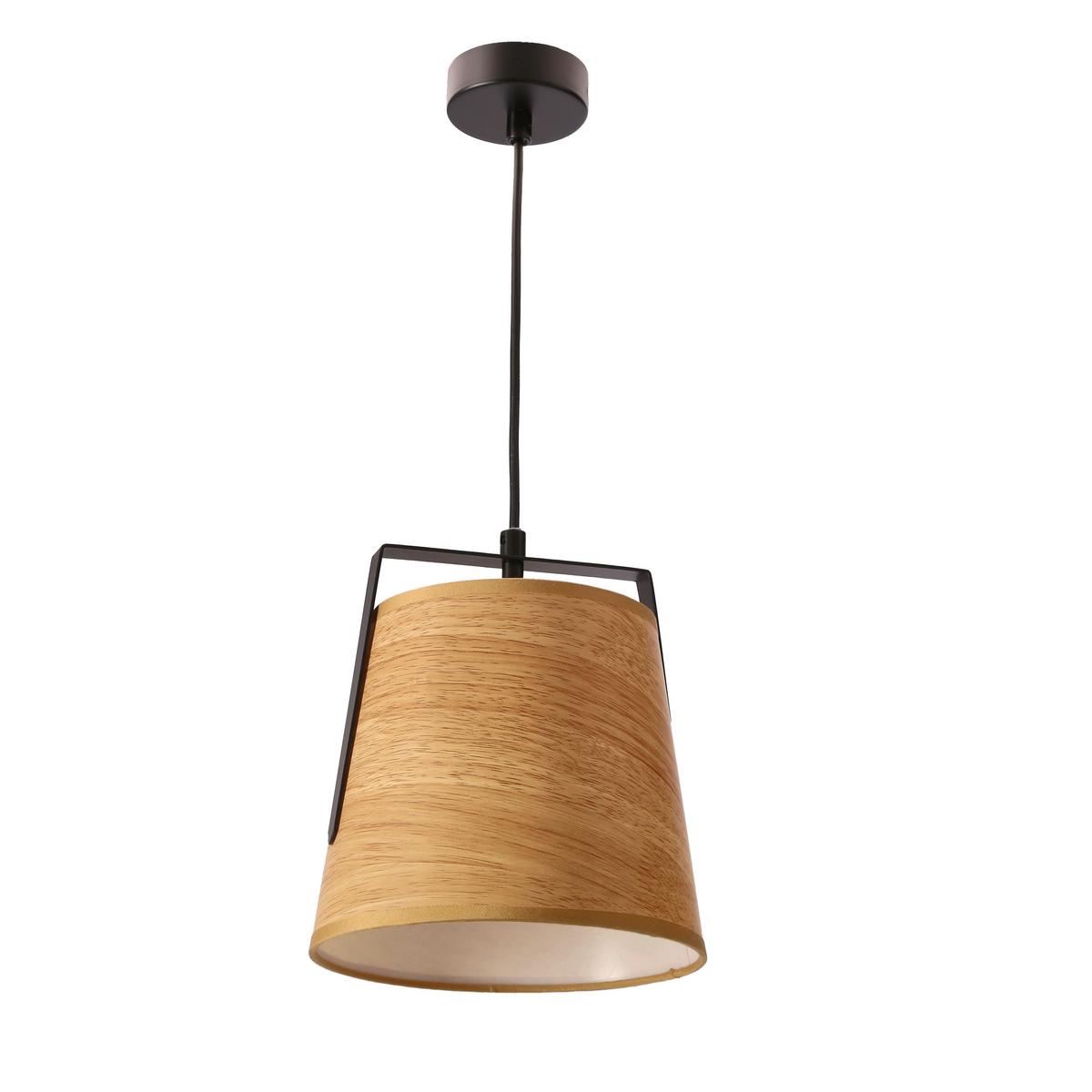 Pendelleuchte 31-38364 milbury - Eichefarben/Schwarz, Natur, Kunststoff/Metall (20/20/115cm)
