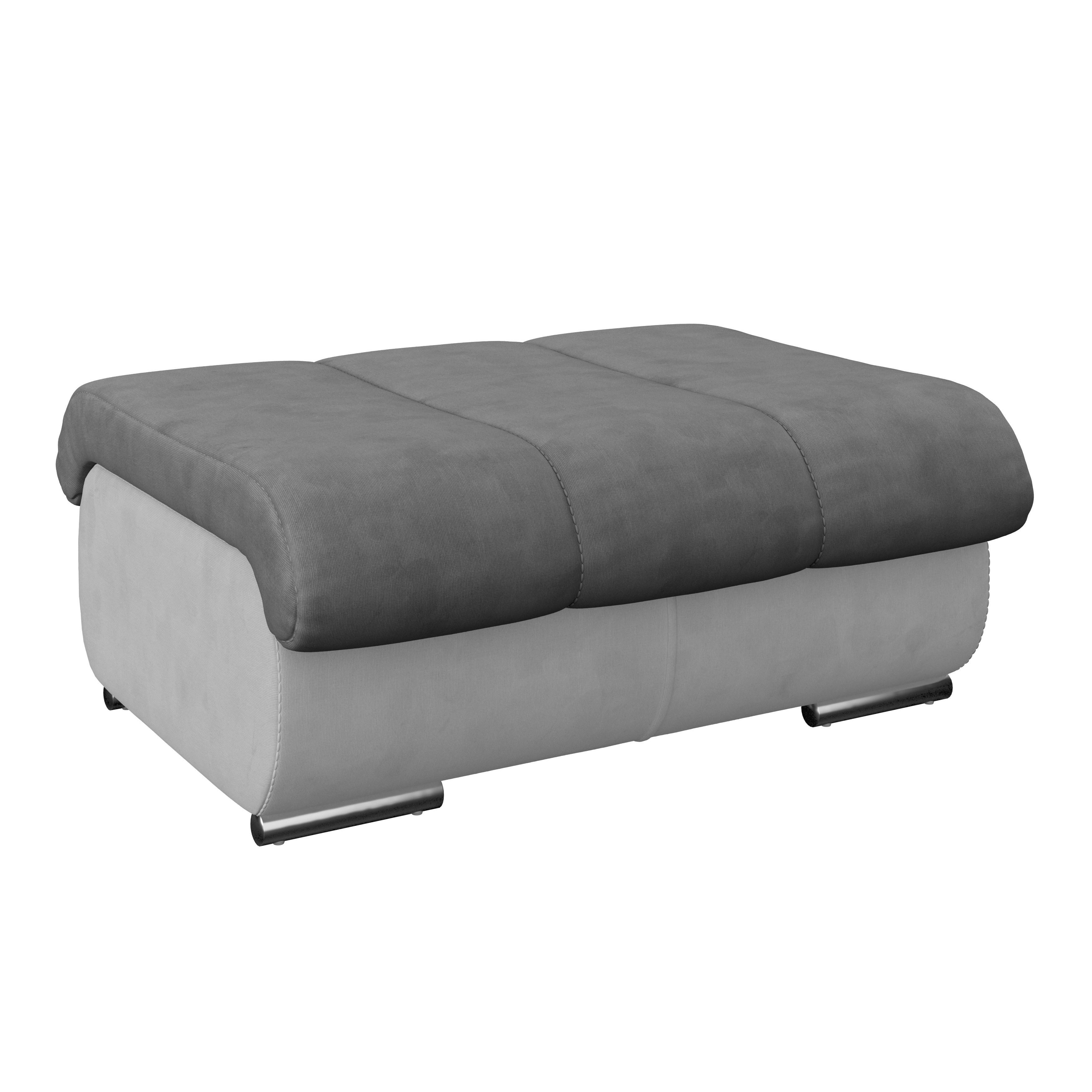 Hocker Multi - Chromfarben/Dunkelgrau, MODERN, Textil (100/43/80cm) - Luca Bessoni