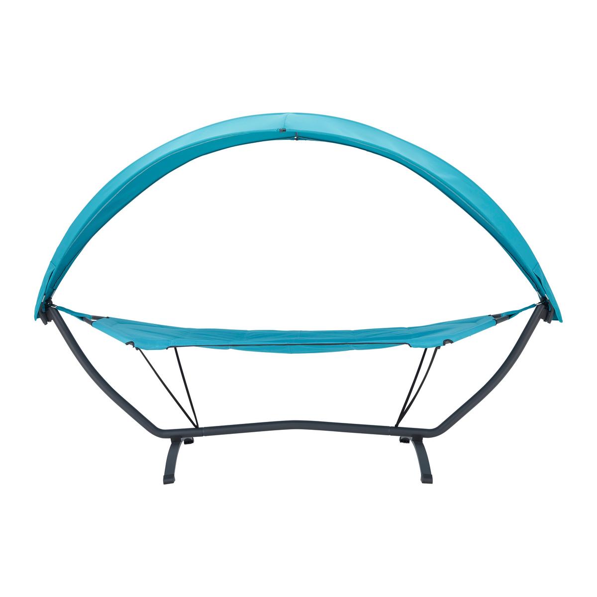 Relaxačné lehátko ILVA BLU - modrá/tmavosivá, Modern, kov/textil (278/113/181cm) - Bessagi Garden