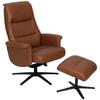 Relaxsesselset Repose Kupferfarben B: 76 cm - Schwarz/Kupferfarben, Design, Leder/Textil (76/107/79cm) - Livetastic