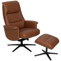 Relaxsesselset Repose Kupferfarben B: 76 cm - Schwarz/Kupferfarben, Design, Leder/Textil (76/107/79cm) - Livetastic