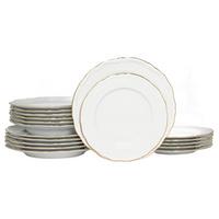 Tafelservice Maria Theresia Weiß, Goldfarben L: 36,5 cm - Goldfarben/Weiß, Basics, Keramik - Creatable