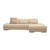 Rohová sedačka SANFINO, pravá, béžová - chrómová/béžová, Konventionell, kov/drevo (305/79-96/199cm) - Premium Living
