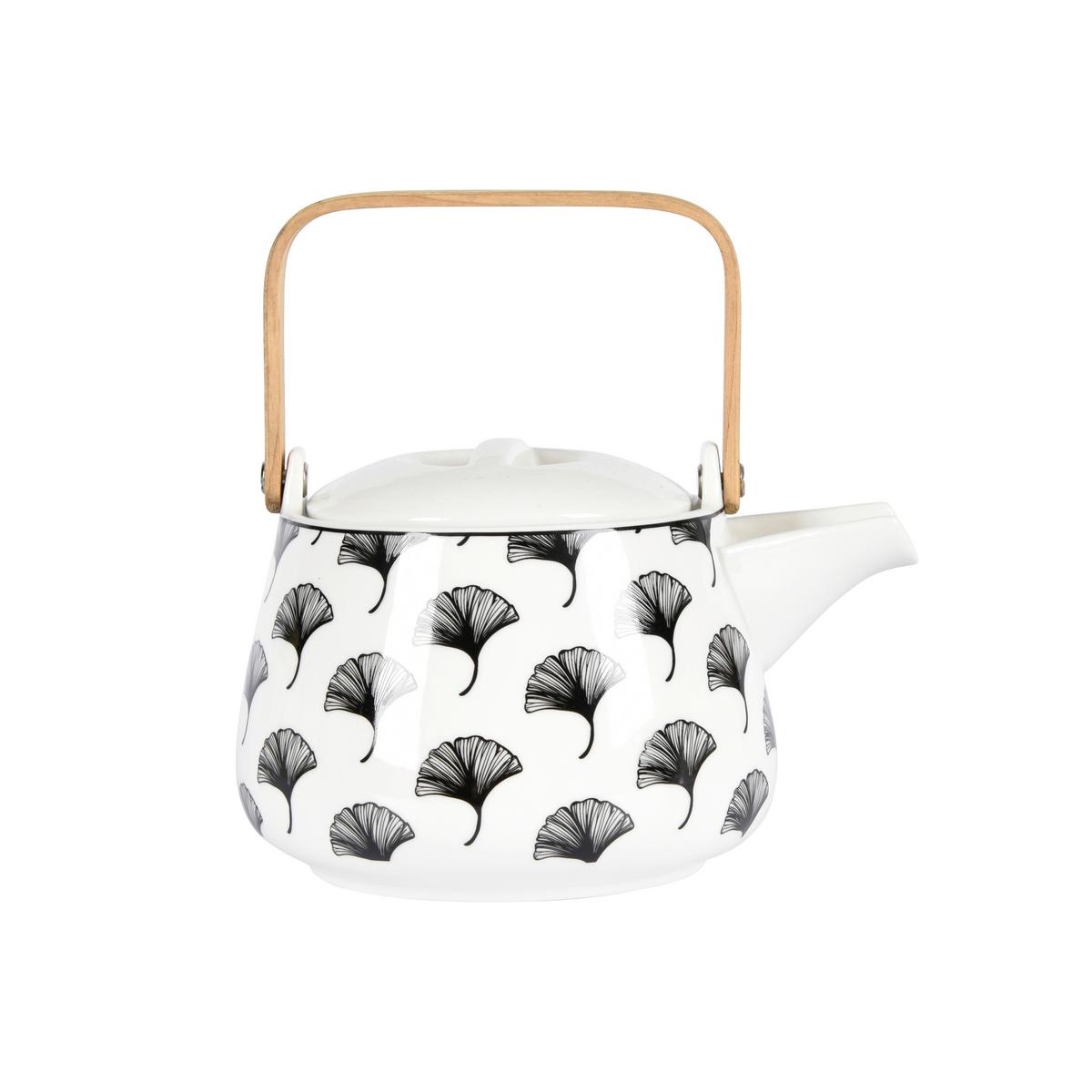 Čajová konvice Shiva - bílá/černá, Lifestyle, keramika (18/13,5/11cm) - Premium Living