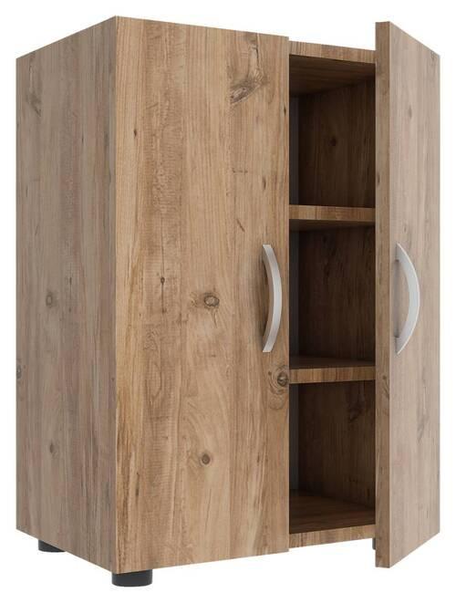 Schuhschrank Ulas Honigeiche Dekor B: 49 Cm - Honigeiche/Grau, MODERN, Holzwerkstoff (49/74/30cm) - MID.YOU