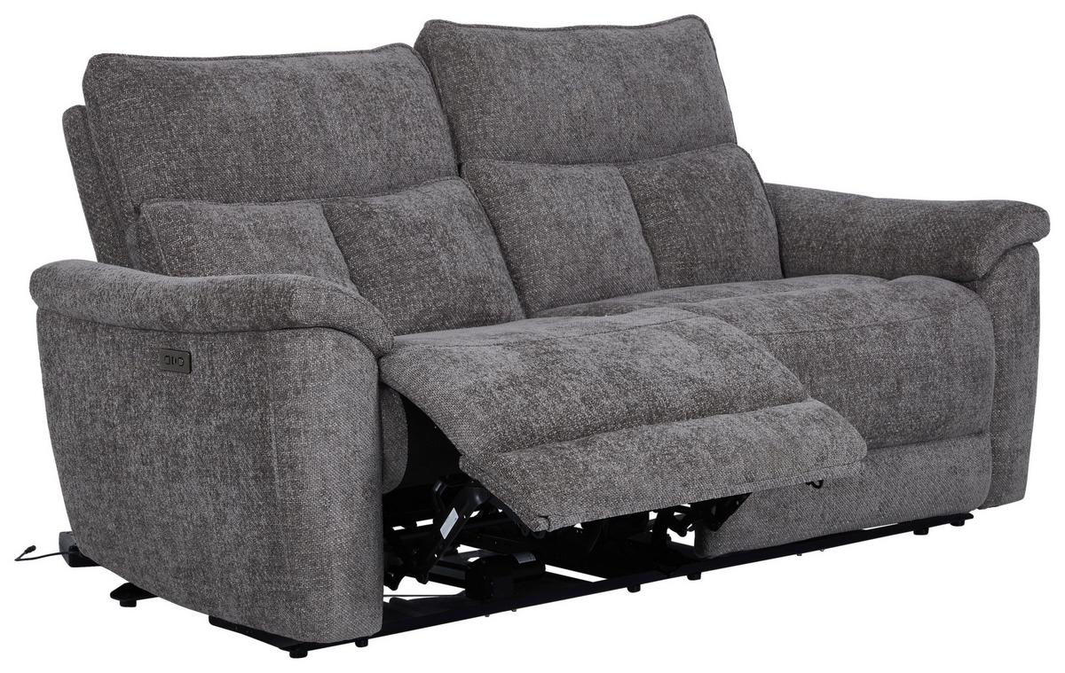 3-Sitzer-Sofa mit Relaxfunktion Tokio Grau - Grau, MODERN, Holz/Textil (200/96,5/102cm)