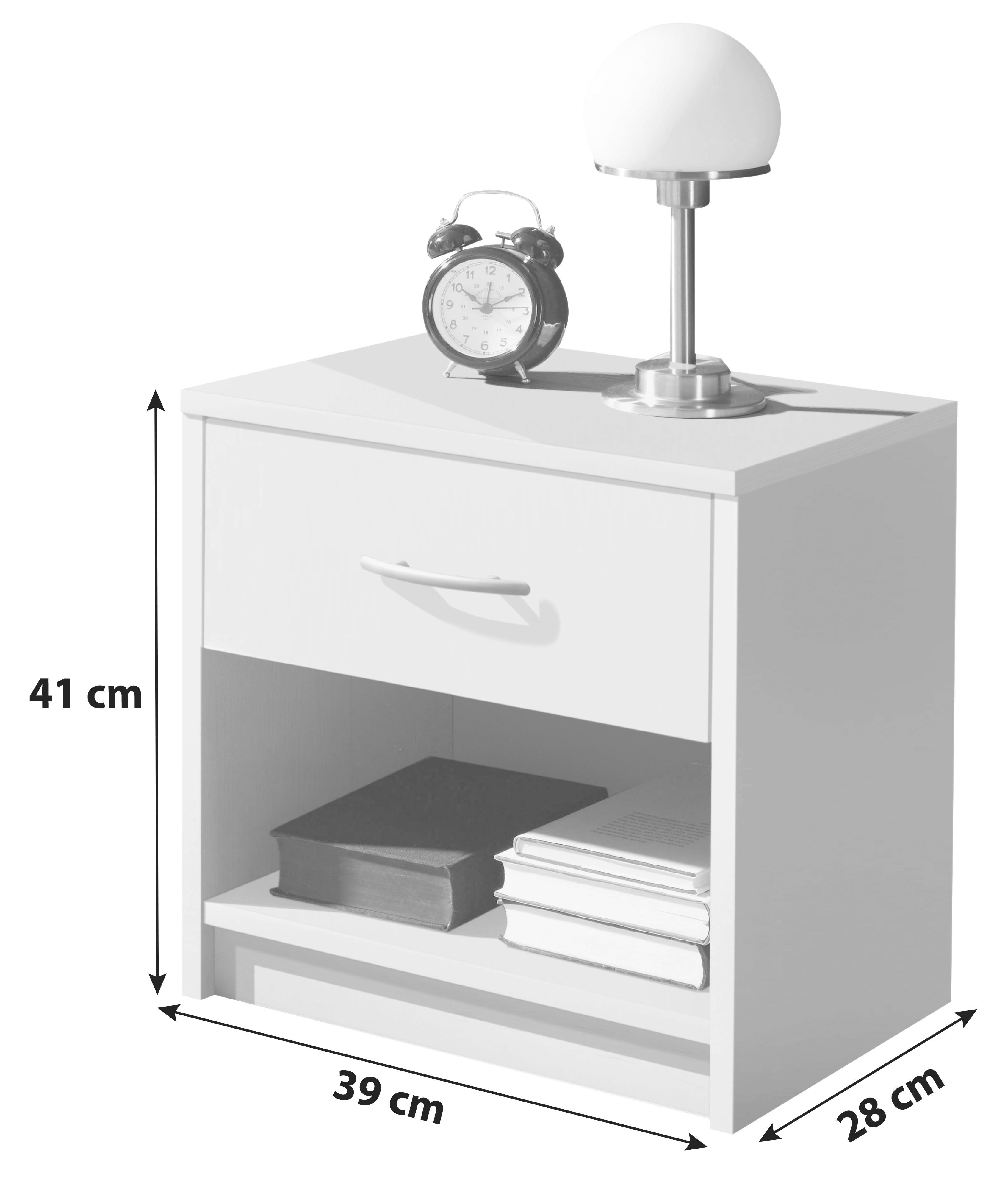 Nachtkästchen Eiche Dekor H: 41 cm Base