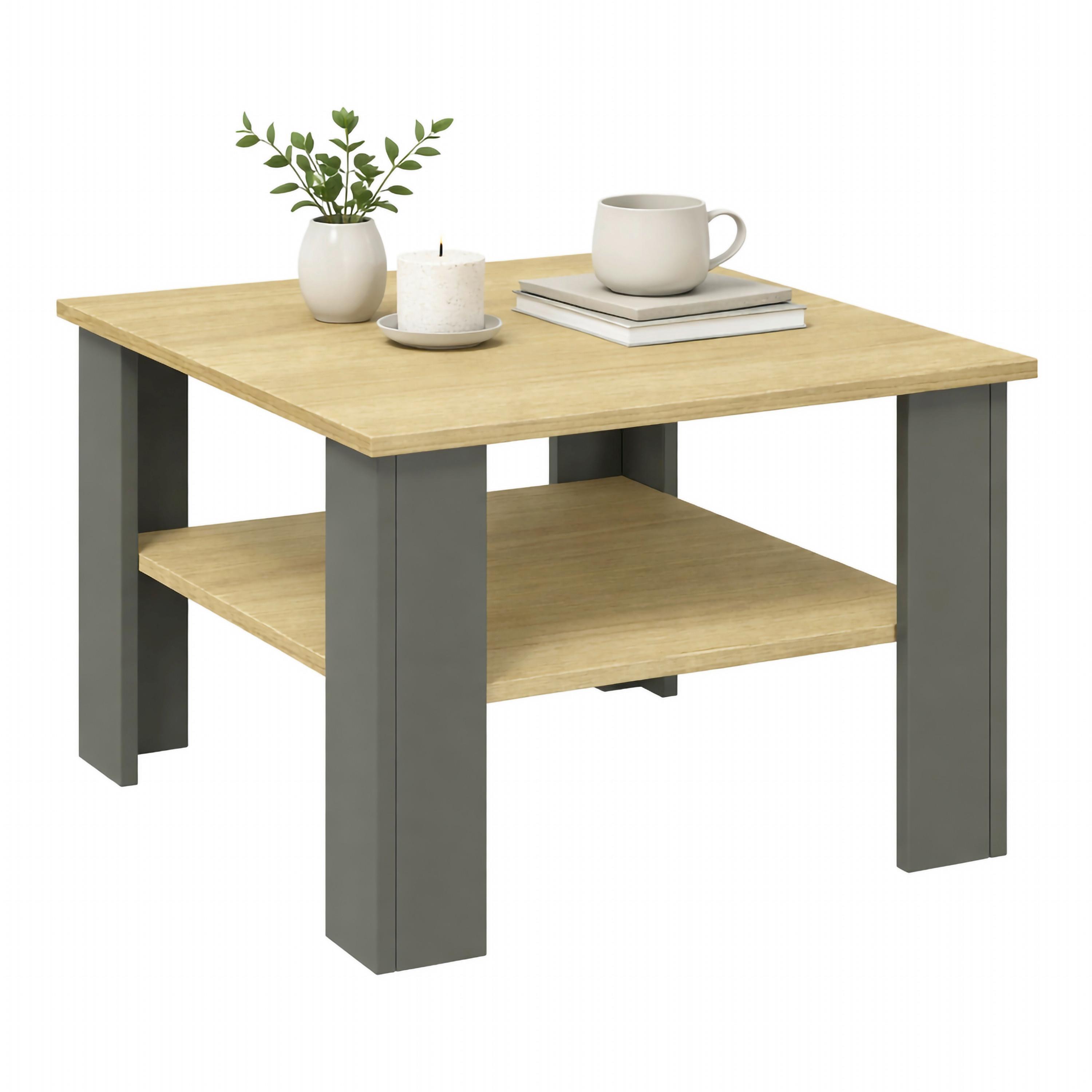 KONFERENČNÝ STOLÍK DISALO - dub medový/antracitová, Design, kompozitné drevo (55/55/44cm) - Livetastic