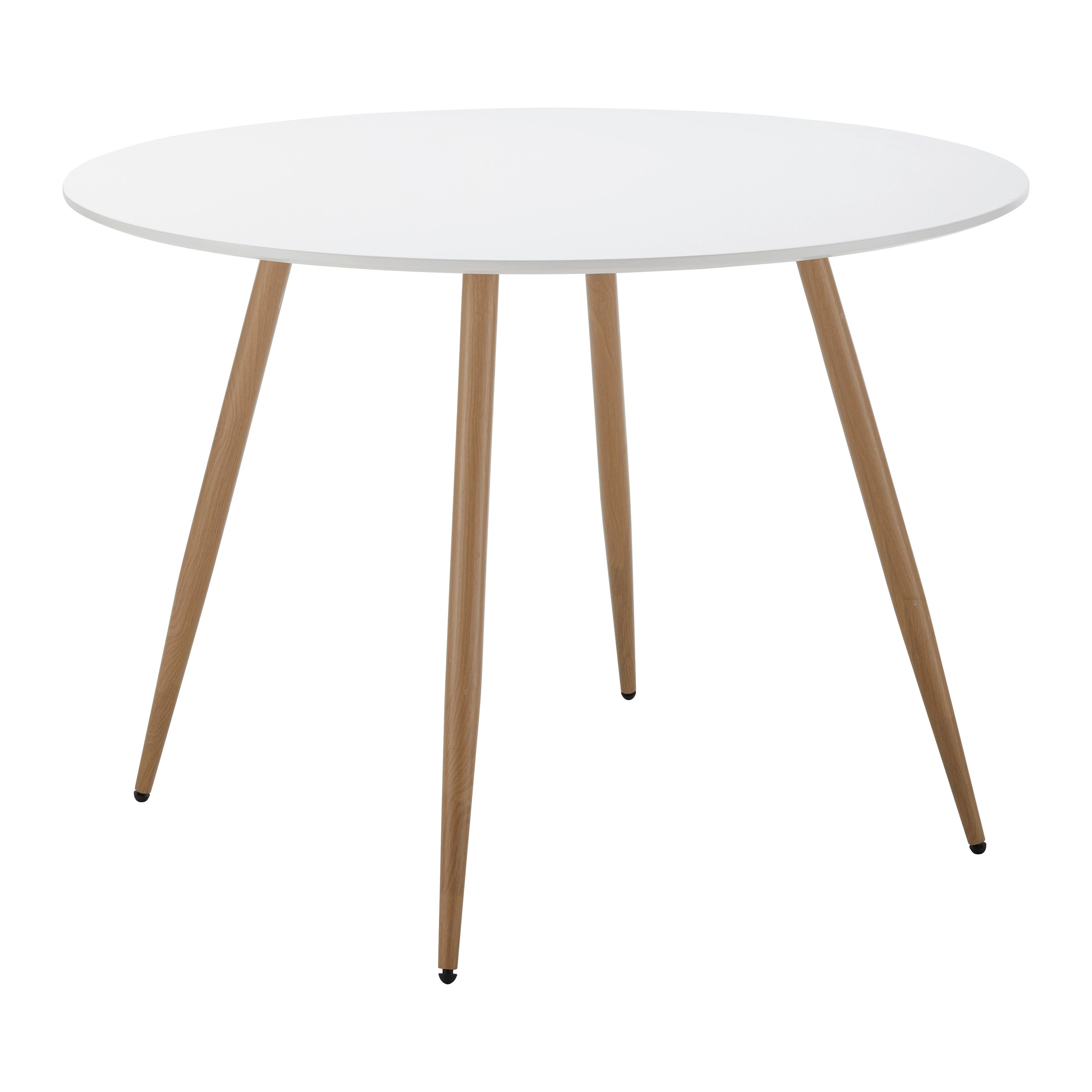 Jídelní stůl John 110x76 cm - bílá/barvy dubu, Moderní, kov/dřevo (110/76cm) - Bessagi Home