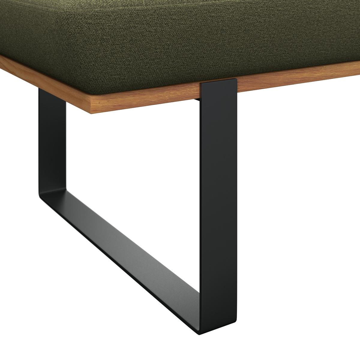 Sitzbank Tristan Webstoff grün, B: 170cm - Schwarz/Grün, MODERN, Holz/Textil (170/48/90cm) - James Wood