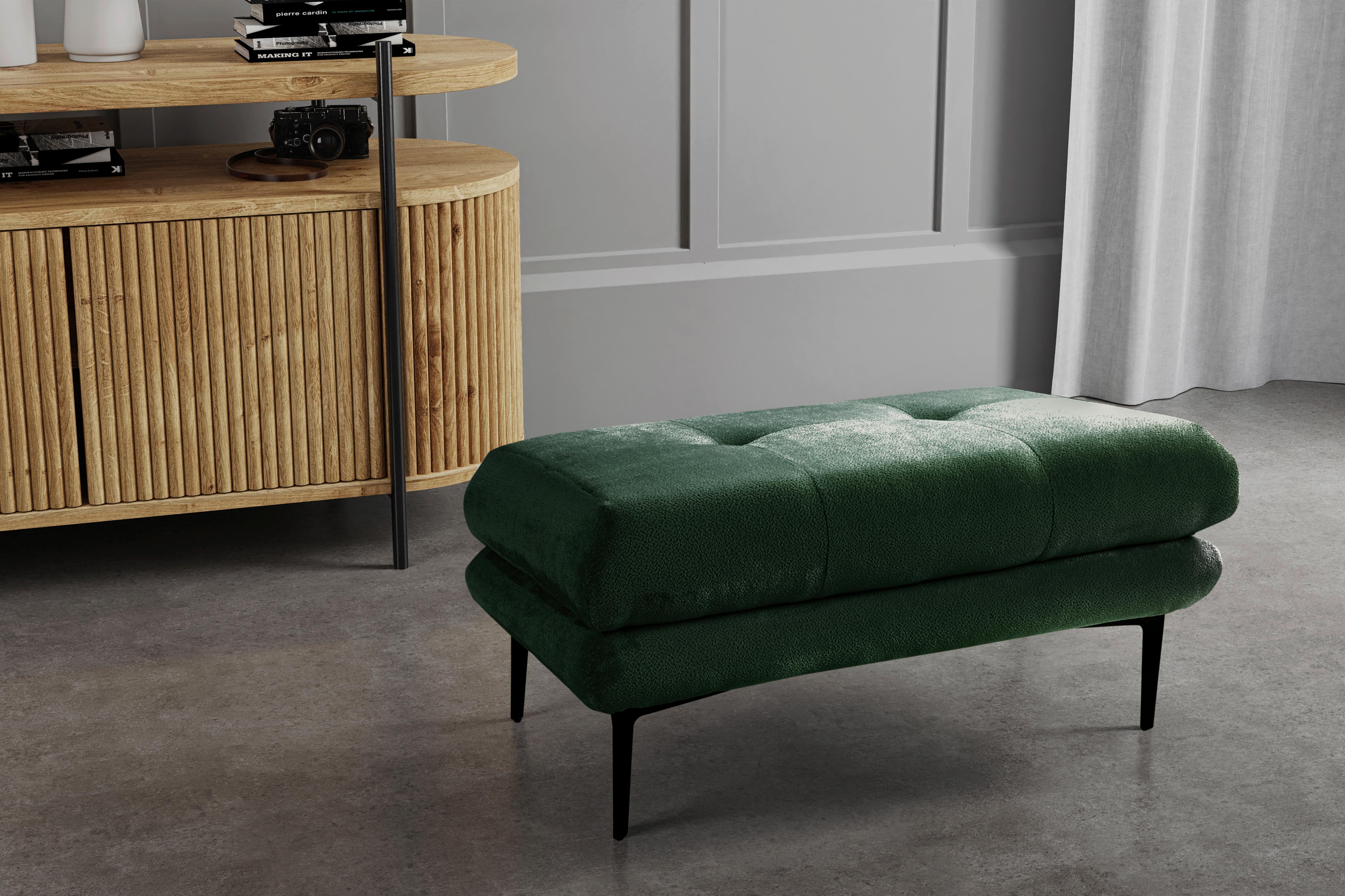 Hocker Ankona Grün/schwarz, 80 Cm - Schwarz/Grün, Design, Textil (80/48/80cm) - MID.YOU