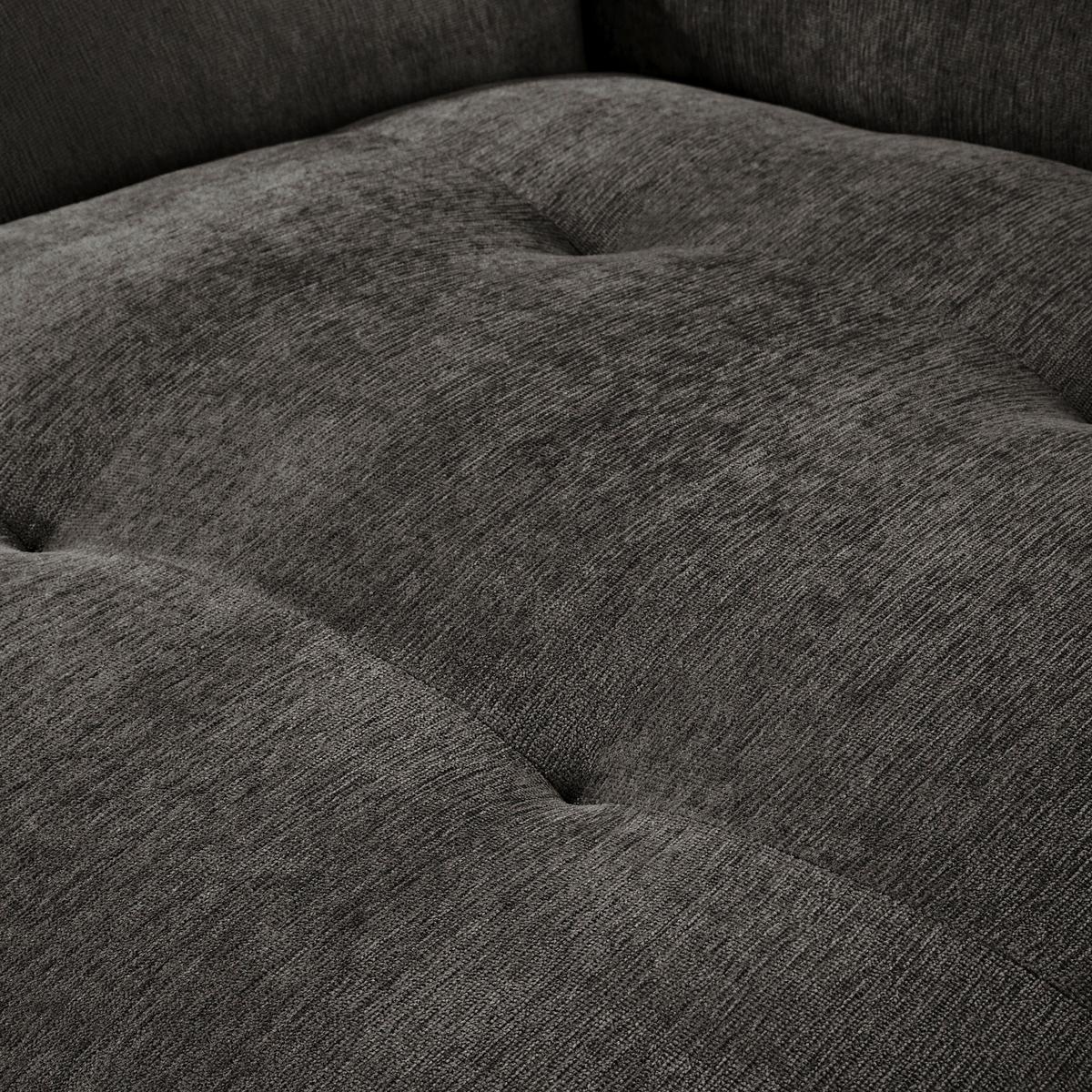 XXL-Sessel Fluffy, Anthrazit B: 182 cm - Anthrazit/Schwarz, MODERN, Textil (182/87/184cm) - Trendmanufaktur