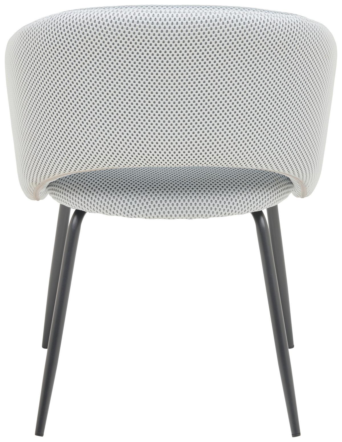 Armlehnstuhl Celine Textil Hellgrau B: 58 Cm - Hellgrau/Schwarz, MODERN, Textil/Metall (58/80/60cm) - MID.YOU